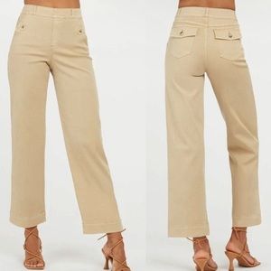 SPANX stretch twill cropped wide leg